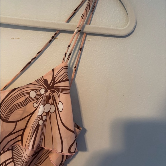 Y2K Silk Trina Turk Pink Floral One Shoulder Asymmetrical Top XS Petite - Picture 5 of 7